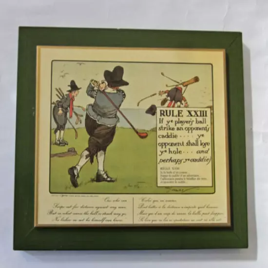 VINTAGE PRINT VINTAGE P RULES OF Golf, Charles Crombie, RULE XXIII