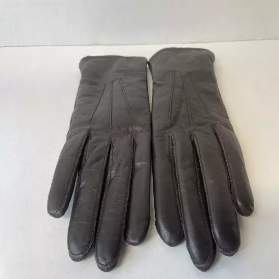 Ladies Soft Brown Cow Hide Leather Driving Gloves