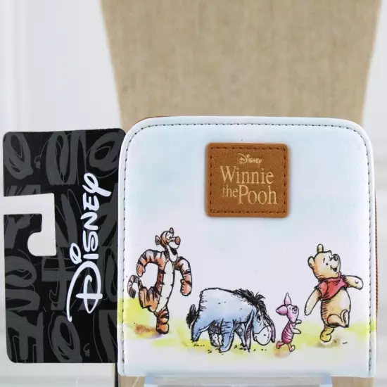 Winnie The Pooh Mini Zipper Wallet Womens Faux Leather Sketch Bioworld New 2023