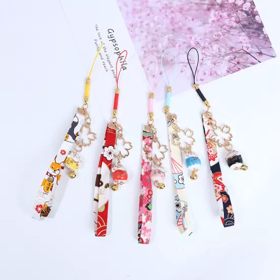 Phone Strap Lanyards Daisy Flower Cat Bell Mobile Phone Hang Rope Charm DecoB_tu