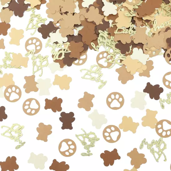 520 PCS Cream Brown Bear Baby Shower，Holiday Festival Party Table Home Decora...