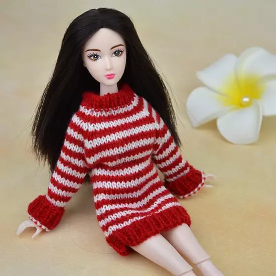 1:6 Accessories Knitted Handmade Sweater Top Coat Dress Clothes For 11.5" Doll