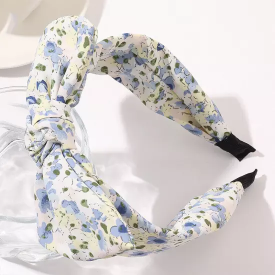 Women Headband Boho Floral Alice Band Fashion Twist Knot Headbands Soft Hairband