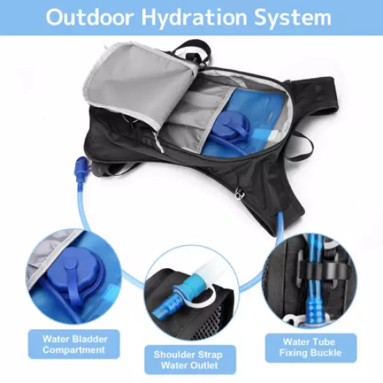 10L Hydration Backpack + 2L Water Bladder Lightweight Daypack Cycling Hiking Bag