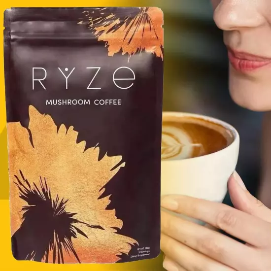 NEW 2024 RYZE Mushroom Coffee Organic Coffee 30 Servings With FREE Spoon