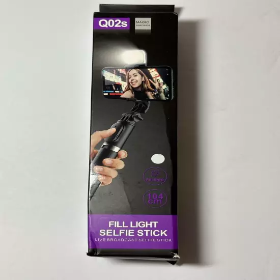 Q02s Magic SNAPSHOT Fill Light Live Broadcast Selfie Stick Tripod NIB White