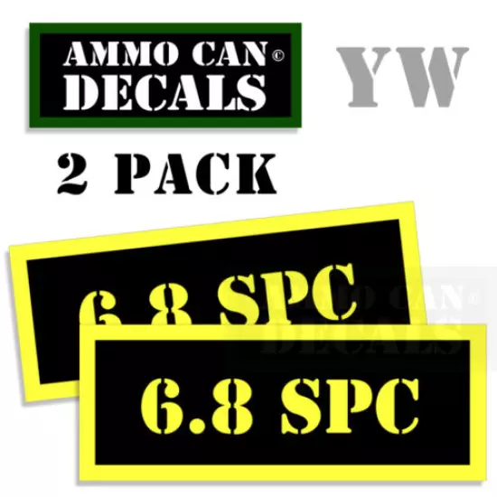 6.8 SPC Ammo Label 6.8 Special Ammo Can Decal Vinyl Sticker 3"x1.15" 2 pack YW