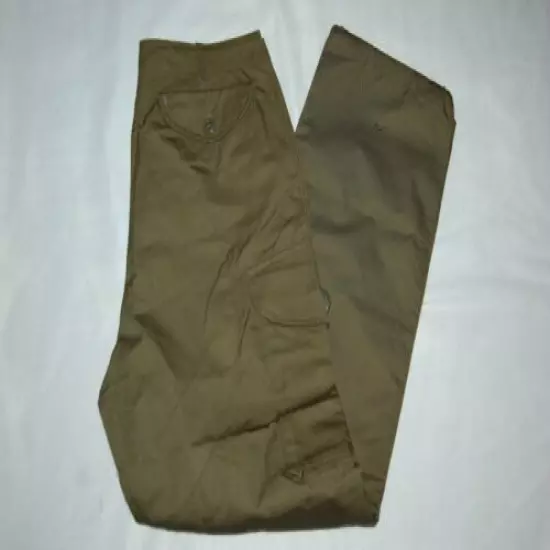 Mens Pants WORK HUNTING Heavy Duty TWILL CARGO Drawstring Leg ARMY GREEN 42x32.5