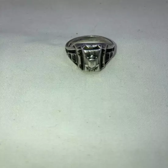 VINTAGE MENS BASTIAN STERLING SILVER GS RING SIZE 6 1/2 10.10 OZ