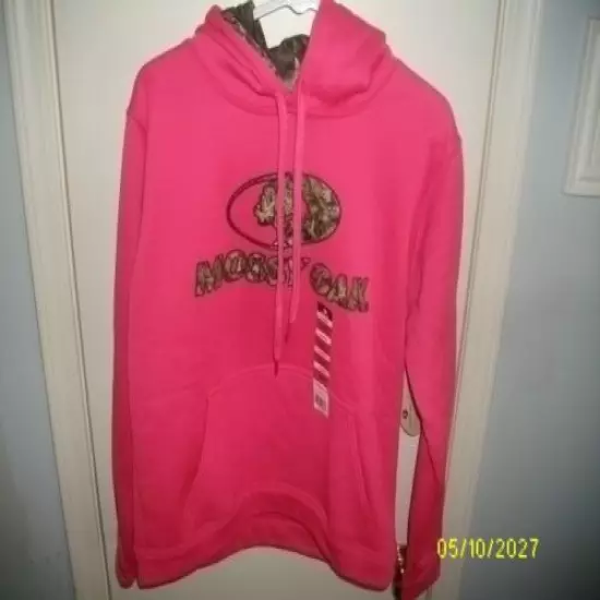 MOSSY OAK LADIES PINK SWEATSHIRT PULLOVER HOODIE LADIES MEDIUM NEW WITH TAGS