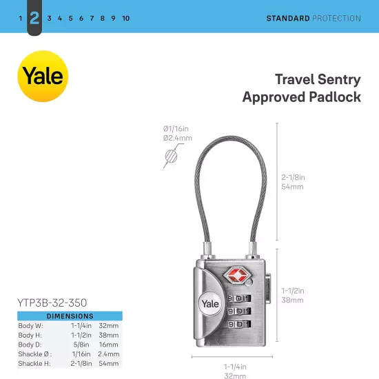 TSA Approved Cable Luggage Locks with Combination for Travel, Backpack, Suitcase