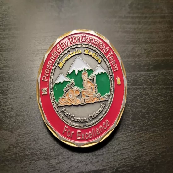 10th Combat Support Hospital Excelllence Challenge Coin Fort Carson Command Team