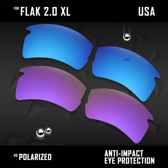 Anti Scratch Polarized Replacement Lenses for-Oakley Flak 2.0 XL OO9188 Options