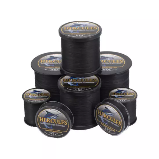 HERCULES Not Fade 4 8 Strands PE 6-300 lb Braided Fishing Line Black 109-2187yds