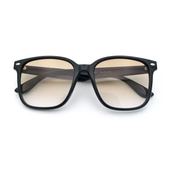 Retro Hipster Photochromic Lens Oversize Horn Rim Plastic Sunglasses