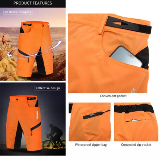 Mens cycling trousers MTB Mountain Bike Sport Brief Breathable Cycling Shorts