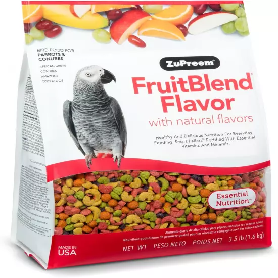 Fruitblend Bird Pellets, Daily Bird Food for Parrot, Conure, Caique, African Gre