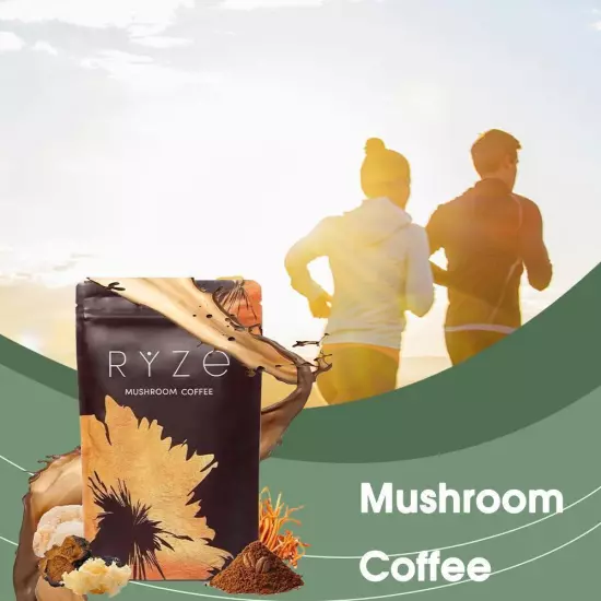 2024 RYZE Mushroom Coffee Organic Coffee 30 Servings in one Pack 180g-No odor