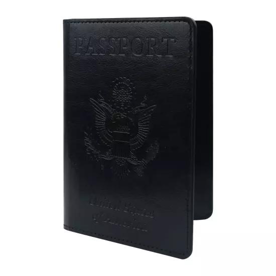 Leather Passport Vaccine Card Passport Holder Travel Wallet Blocking Case Cover