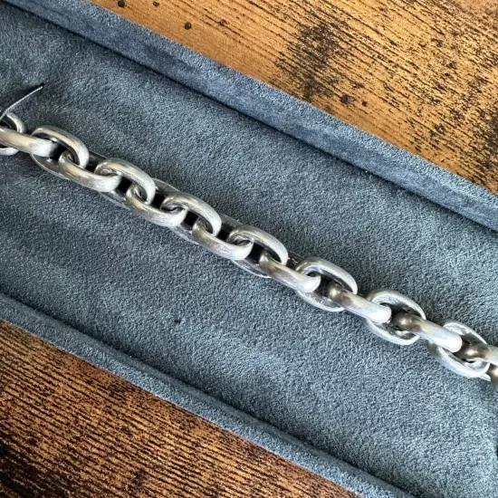 David Yurman Deco Wide Chain Link Bracelet in Sterling Silver - 10mm - 7.75"