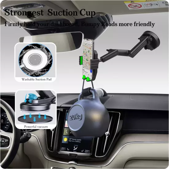 Truck Phone Holder Mount,Heavy Duty Phone Holder for Truck Dashboard Windshield,