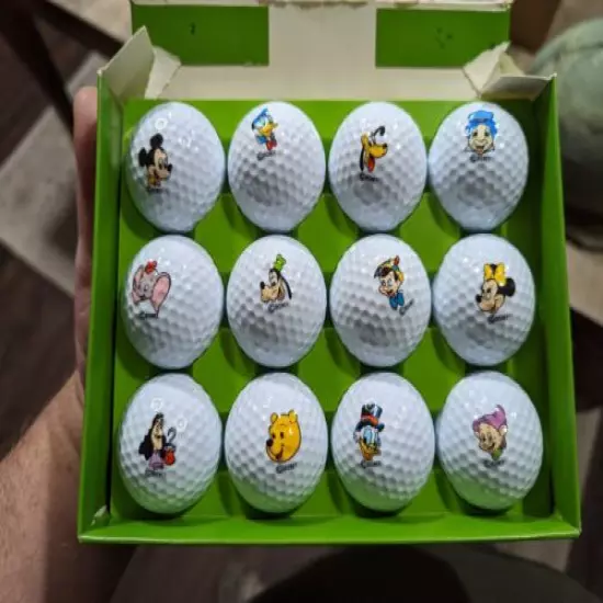 Rare Disney Dozen Character Golf Balls Set of 12 New Unused With Original Box