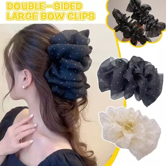 Women Bow Bubble Clip Hair Claw Elegant Large Hair Clips Clamp Access2024 N5Y9