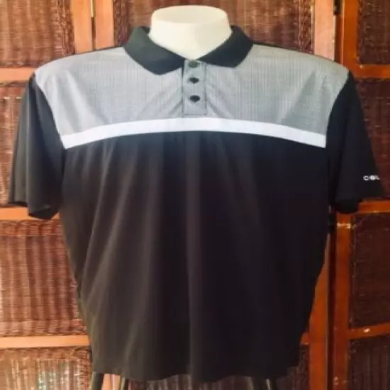 FOR FATHER’S DAY, XXL CBUK MENS POLO/GOLF SHIRT, MOISTURE WICKING, BLACK & WHITE