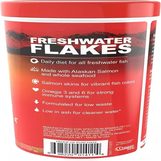 Omega One Freshwater Flakes, 2.2 oz