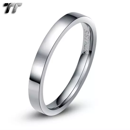 TT 2-14mm Width Silver Stainless Steel Wedding Band Ring Size 3-15 (R01S) 2024