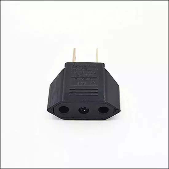 2 Pin EU Euro Europe to US USA Power Jack Wall Plug Converter Travel Adapter