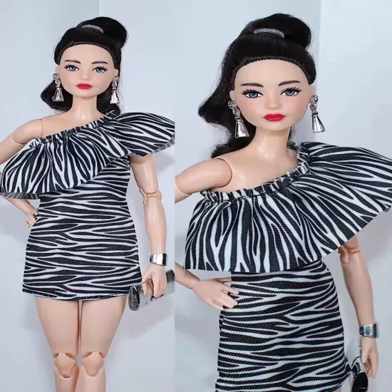 Black Style 1/6 Doll Clothes For 11.5" Doll Outfits Shirt Top Shorts Pants Skirt