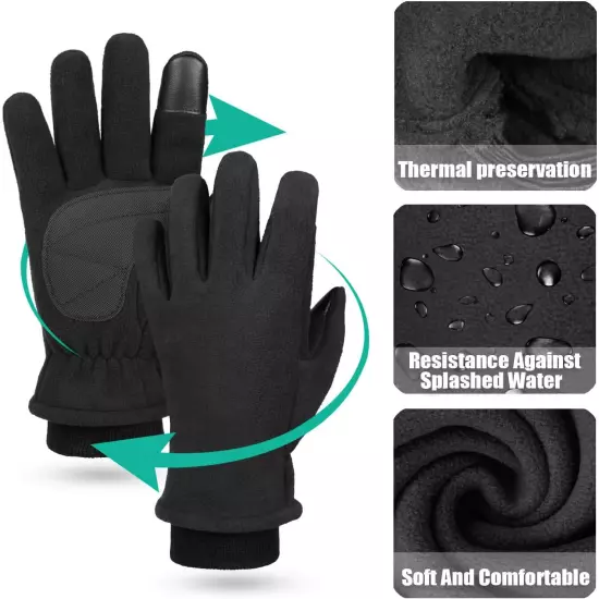 Winter Waterproof Gloves for Men: Women Gloves for Running Touchscreen