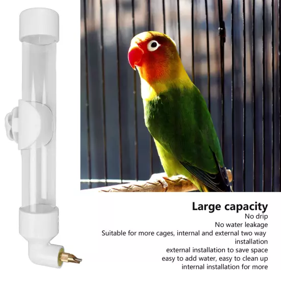 260ml Automatic Bird Water Feeder Needle Spout Large Capacity Leakproof`` Parrot