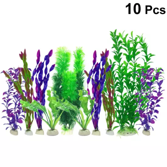 10PCS Aquarium Artificial Plants Aquarium Landscape Fish Tank Underwater Plant