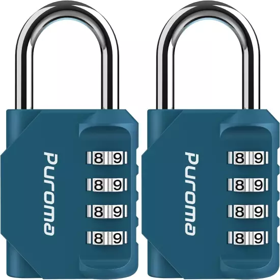 Puroma 1 Pack Combination Lock 4 Digit Locker Lock Outdoor Waterproof Padlock fo