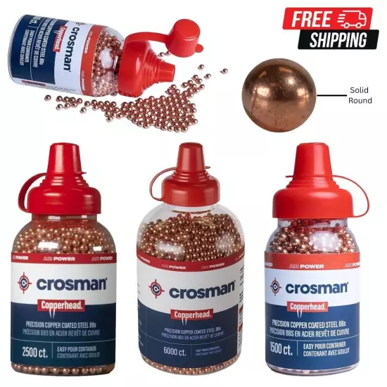 Crosman Copperhead 4.5mm Copper Coated BBs In EZ-Pour Bottle For BB Air Pistols