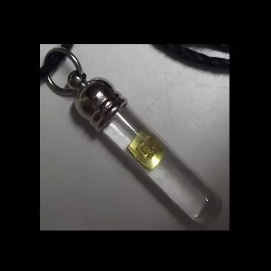 Gold bullion.999 Sexy vial necklace with minted 24k bar 1/15 gram ingot or more 