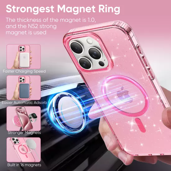 For iPhone 16 Pro Max 15 14 Shockproof Magnetic Slim Mag-Safe Clear Phone Case