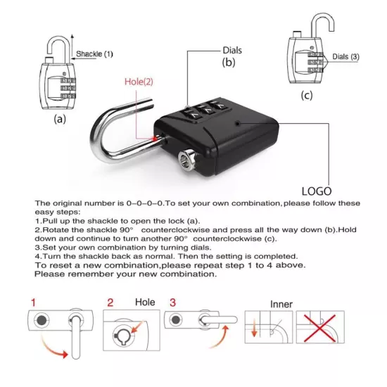 TSA Customs Password Lock Cabinet Locker Anti-theft Lock Travel