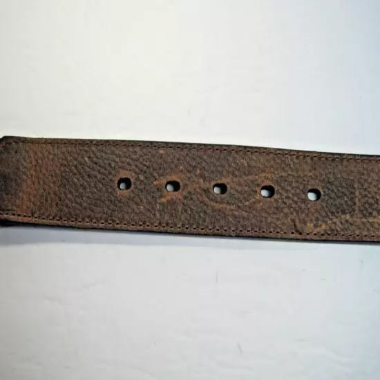 Dan Post Brown Leather Western Overlay "The Beer Buckle" Men's Belt Size 42