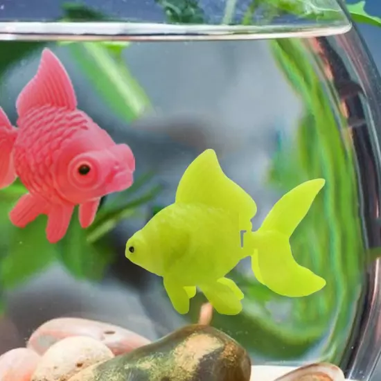 3Pcs Plastic Artificial Moving Fish Gold Fish Ornament Small Decor Fishes Z5D9