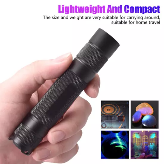 UV Ultraviolet Light Flashlight Black Light 365nm Inspection Lamp Torch IP65