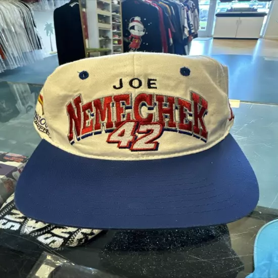 Bell South Racing Joe Nemechek #42 Vintage SnapBack Hat Nascar White Blue