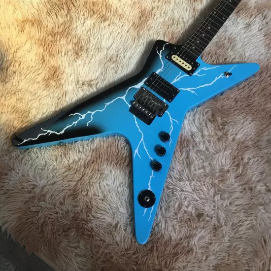 Blue Dimebag Dean Electric Guitar ML From Hell Lighting Body Bridge subsidence