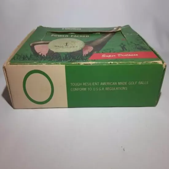 VINTAGE UNUSED TOUGH SUPER DISTANCE JOE ECKERT OPEN GOLF BALLS SEALED DOZEN BOX