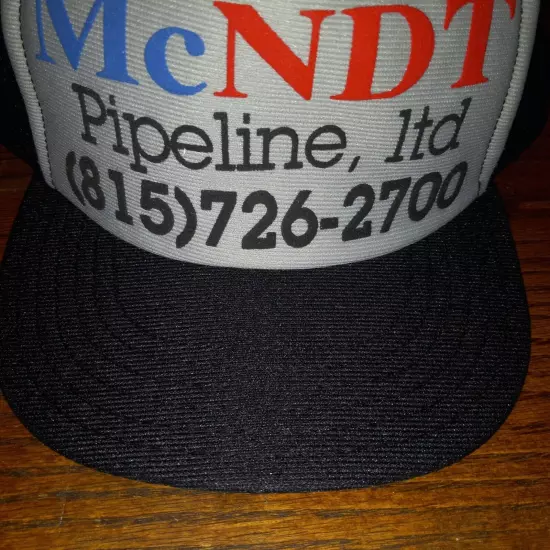 McNDT Pipeline LTD Cap Hat Trucker Black White Adjustable