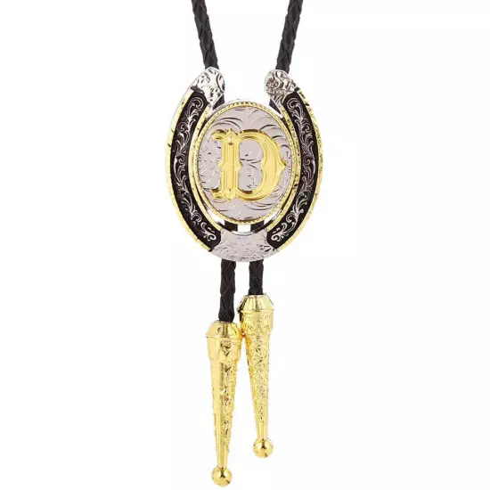 Bolo Tie for Men- Golden Initial Letter A to Z Western Cowboy Bolo Tie for Women