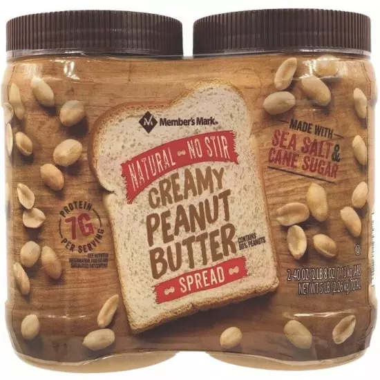 Member's Mark Natural Creamy Peanut Butter (40 oz., 2 pk.) SHIPPING THE SAME DAY