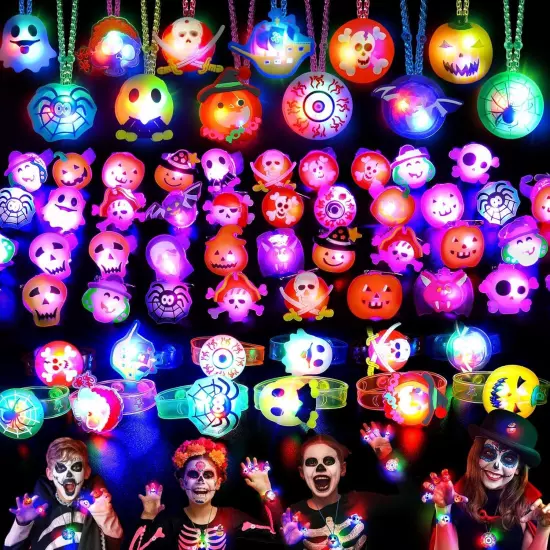 Halloween Party Favors for Kids, 118PCS Light Up Toys Colorful 